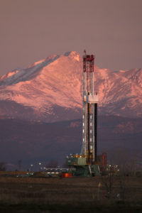 Drilling for oil in Weld County, Colorado. (Photograph by milehightraveler)