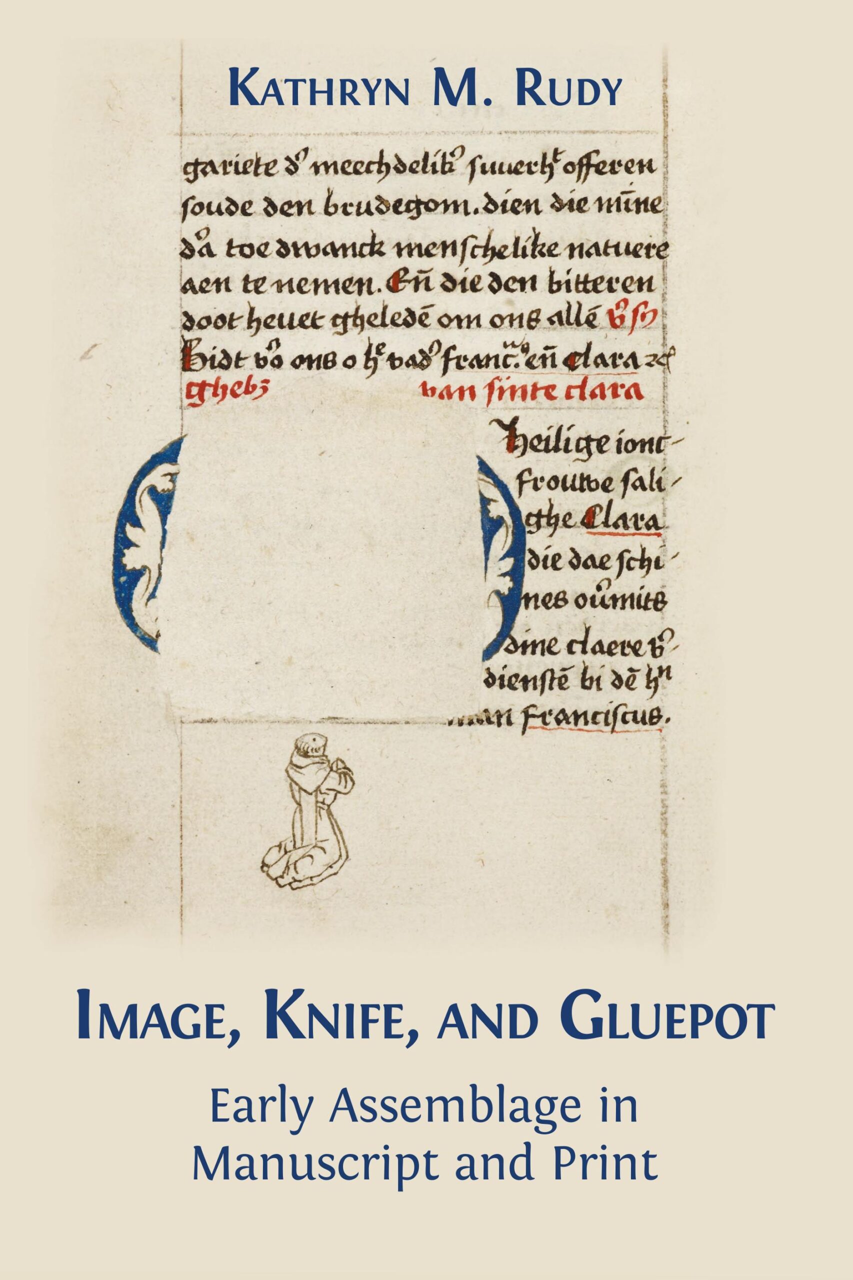 Book cover of Image, Knife, and Gluepot by Kathryn Rudy.