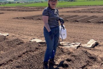 Kerry Leslie on farm
