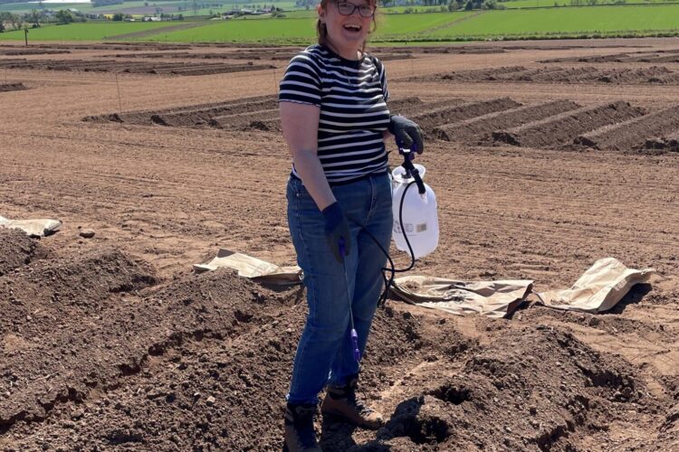 Kerry Leslie on farm