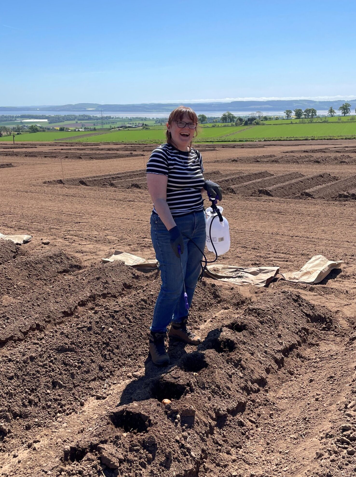 Kerry Leslie on farm
